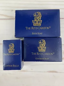 Vintage The Ritz Carlton Hotel Glycerin Soap Bath Soap Cotton Balls - Picture 1 of 2