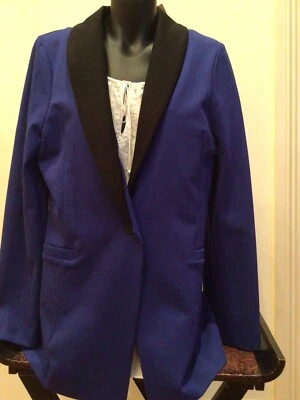 Ojay Jersey Boyfriend Blazer/Jacket Blue And Black 12 - BNWT RRP $199.00 - image 1 of 4