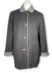 EASTEX Womens Virgin Wool Cashmere Coat Jacket Grey Size UK 16 - Picture 1 of 10
