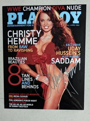 Foto firmada por Christy Hemme 8x10 Playboy cubierta luchador profesional modelo G Foto 1 de 2