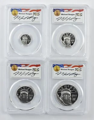Lot (4) 1997-W $10/$25/$50/$100 American Platinum Eagle Reagan PR69 PCGS *3274 - Image 1 of 3