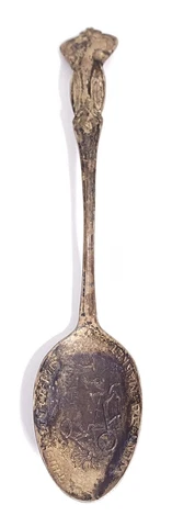 Antique - This Little Pig Went to Market Sterling Silver Spoon S&P - VTG Cover