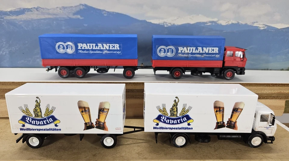 Dos semirremolques tándem construidos por cervecería alemana escala HO - Hechos por Kibri y Herpa Foto 1 de 4