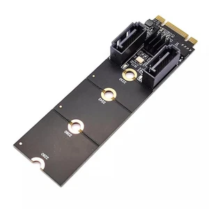 M.2 A+E Schlüssel zu 2 Port SATA Extende Karte M2 zu Sata3.0 Erweiterungskarte - Afbeelding 1 van 6