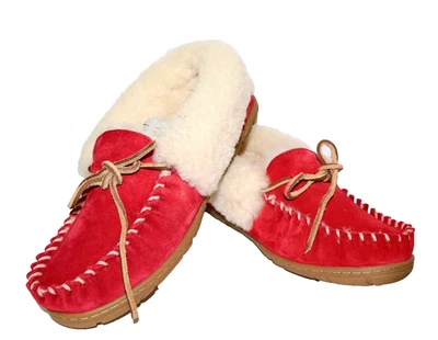 Zapatillas mocasín forradas de piel de oveja roja LL BEAN WICKED GOOD - TALLA 9 para mujer Foto 1 de 4