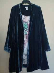 Suéter Soft Surroundings Medio Terciopelo Seda Cuentas Lagenlook Boho Romántico - Imagen 1 de 16