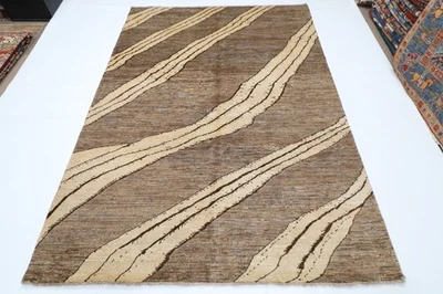 6 x 8 ft Oriental Gabbeh Gray Area Rug Afghan Hand Knotted Veg dye Wool  Rug - Image 1 of 4