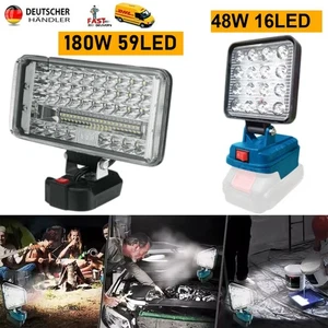 LED Taschenlampe Arbeitsleuchte Für Makita Li-ion Akku 18V Strahler Licht 6500K - Bild 1 von 18