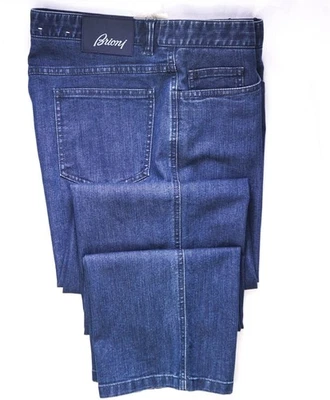 Brioni Solid Dark Blue Denim Pants 38W - Image 1 of 4