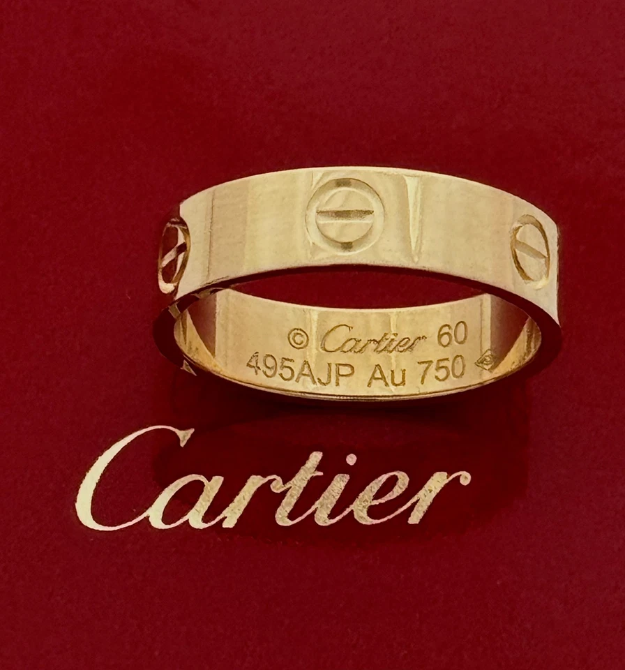 ANILLO DE AMOR CARTIER MODELO CLÁSICO, 18K YG, TALLA 60, US 9, VENTA AL POR MENOR USD $2,160+T Foto 1 de 4