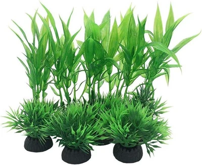 Aquarium Plants Fish Tank Decorations Small Size/10pcs Set Plastic Artificial - image 1 of 4