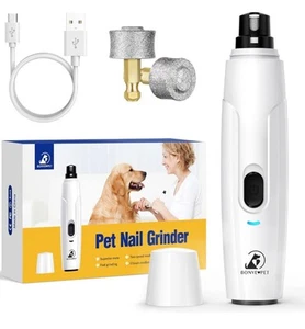 Electric Dog Nail Grinder Pet Trimmer USB Charge Clipper Cats Bonve Upgraded - Picture 1 of 8