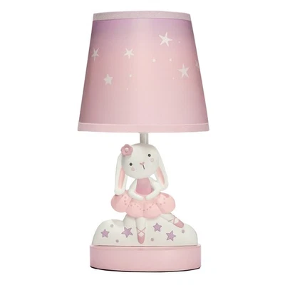 Lámpara infantil rosa con pantalla y bombilla Tiny Dancer Bunny & Stars originales para dormir Foto 1 de 4