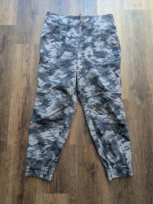 Spanx Cargo Jogger Pants Womens 2X Plus Gray Camo Stretch Twill Pull On Y2K - Image 1 of 4