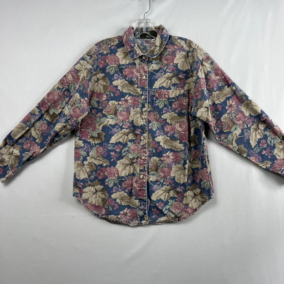 Orvis Vintage 80s Blouse Womens Sz M Shirt Button Up Floral Cottagecore USA - Изображение 1 из 4