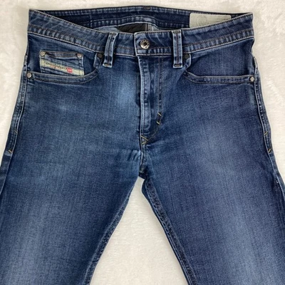 Jeans masculino Diesel THAVAR RV418 W31 L30 elástico fino azul magro - Imagem 1 de 4