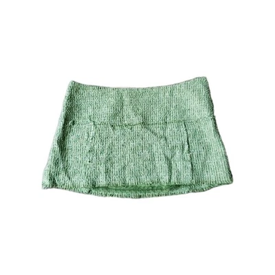 Minifalda micro de tweed verde Abercrombie and Fitch talla 6 tiro bajo Y2K DEFECTOS LEER Foto 1 de 4