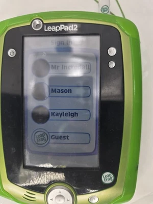 LeapFrog, LeapPad 2 Power Learning Tablet, Green w/Rubber Sleeve [Tested] - Image 1 of 4