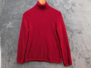 Lord & Taylor Cashmere Sweater Womens XL Red Turtleneck 100% Cashmere Soft Knit - Picture 1 of 12