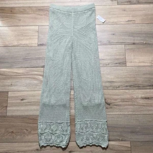Rosa Rose Damen Strick Häkel gefütterte Pull On Hose Größe Large grün - Bild 1 von 13
