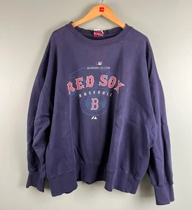 Boston Red Sox MLB Navy Blue Crewneck Baseball 3XL? Thick 2000s Majestic - Picture 1 of 10