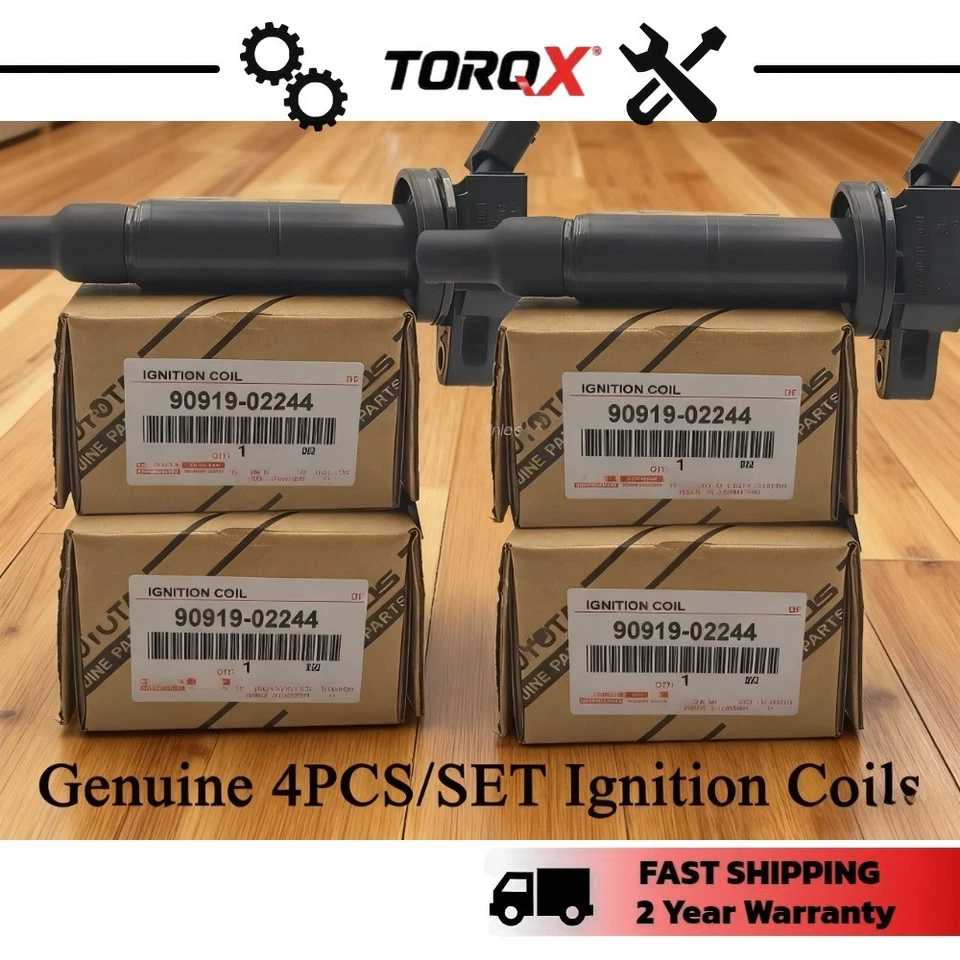 NEW DENSO x4 Ignition Coils For 2001-2012 Toyota Camry Corolla Highlander RAV4 - Image 1 of 2