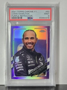 2021 F1 Lewis Hamilton 50 Topps Chrome Parallel /399 Purple Refractor 1 PSA 9 - Bild 1 von 2