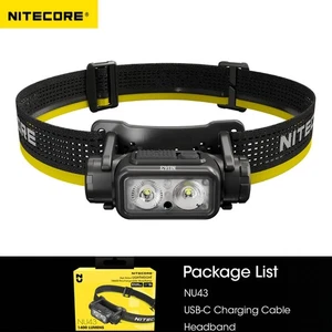 NITECORE NU43 Headlamp 1400 Lumens Lightweight USB-C Rechargeable LED Headlight - Picture 1 of 24