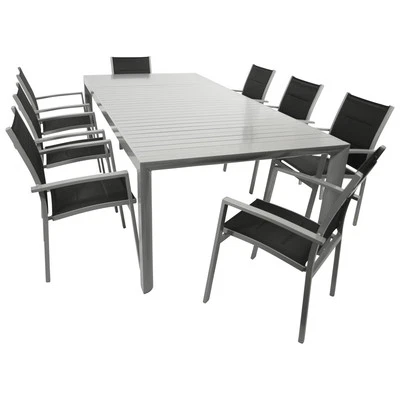 Gartengarnitur Alu Sitzgruppe Gartenmöbel Garnitur BAGO Alu 9-teilig anthrazit - Bild 1 von 4