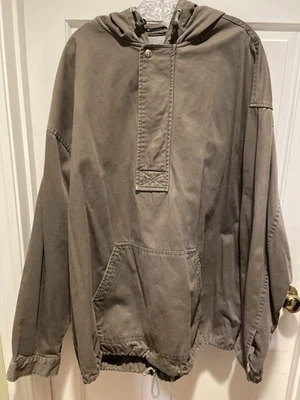 Moletom com capuz masculino Anorak tamanho XXL GAP algodão verde exército streetwear 1/4 zíper vintage anos 90 Y2k - Imagem 1 de 4