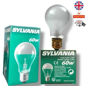 Sylvania 60W E27 Clear Crown Silvered Bulb Decorative Vintage Christmas Lighting - Picture 1 of 2