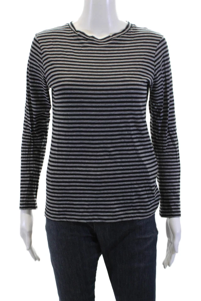 Camisa Barneys New York Feminina Listrada Manga Longa Preta Cinza Tamanho Pequeno - Imagem 1 de 4