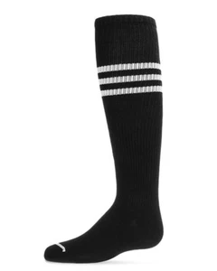 Thin Ribbed Sport Stripe Cotton Blend Knee High Socks - Picture 1 of 14