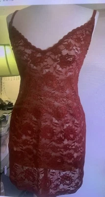 Camisón Cosabella para mujer Chemise talla mediana rojo ladrillo nuevo con etiquetas correas ajustables de encaje Foto 1 de 4