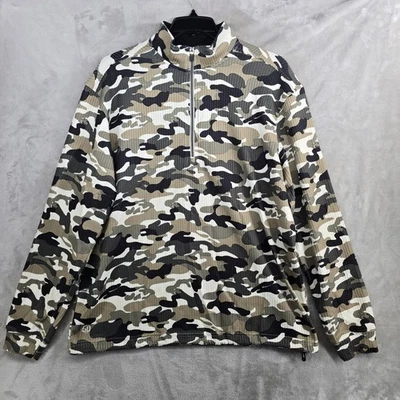 Camisa Pullover de Golf Manga Larga Camuflada Recta Cuarto Cremallera Grande Punto Gofre Foto 1 de 4