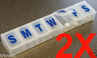 2Pcs JUMBO 7DAY TABLET PILL BOX WEEKLY MEDICINE STORAGE ORGANIZER CONTAINER CASE