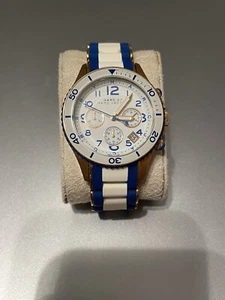 MARC BY MARC JACOBS Rock Chronograph White and Blue Silicone Ladies Watch - Picture 1 of 3