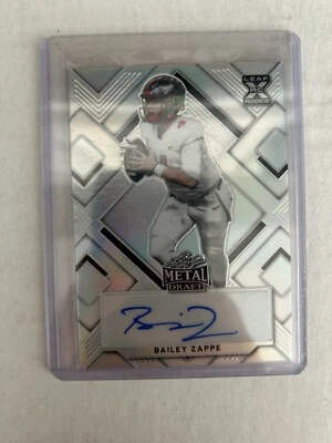 2022 LEAF METAL DRAFT Bailey Zappe Rc Prismatic Silver Auto 08/40 - Image 1 of 2