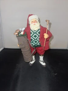 "Estatuilla de golf vintage de Papá Noel coleccionable de 10,5"" decoración navideña" - Imagen 1 de 5