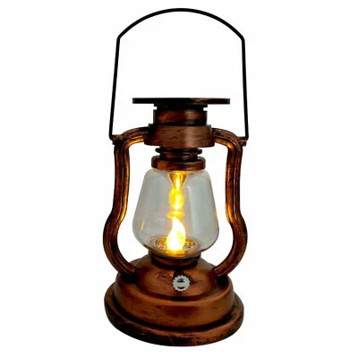 PB-VERSAND® Linterna solar LED vintage con vela LED batería linterna de jardín linterna vidrio solar