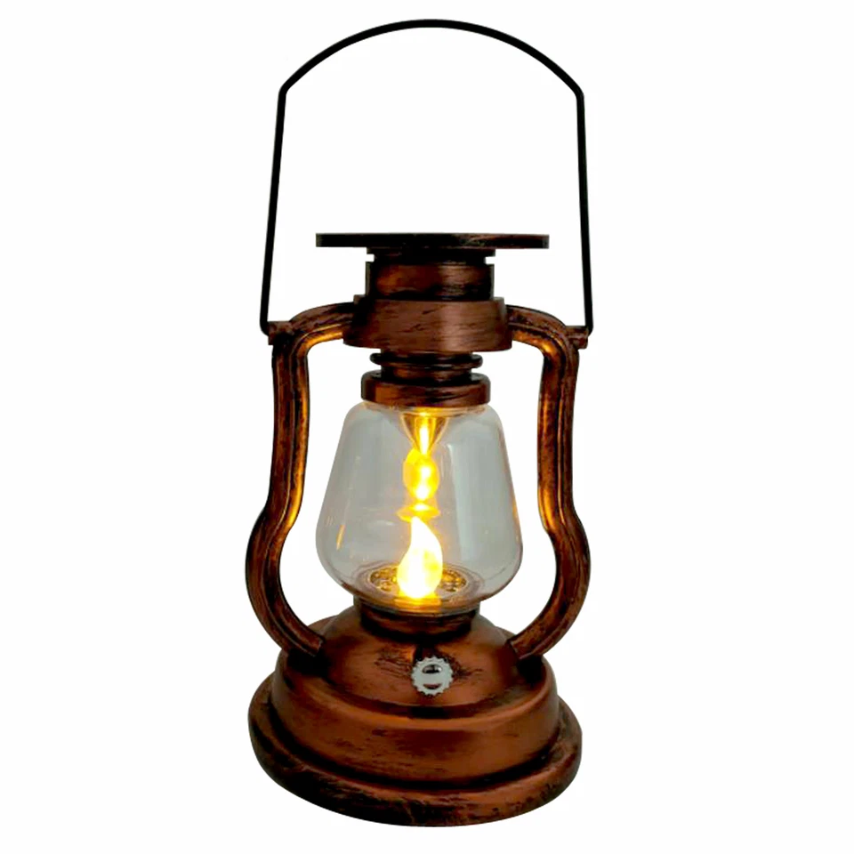 LED Vintage Solarlaterne mit LED Kerze Akku Gartenlaterne Laterne Solarglas - Bild 1 von 4