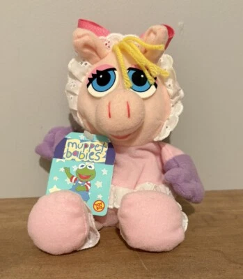 1997 Muppet Babies Miss Piggy Beanie Pelúcia 8" Toy Biz (Apenas Exibido) - Imagem 1 de 4