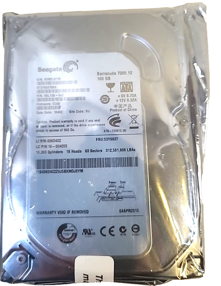 Seagate Barracuda 7200.12 ST3160318AS 160GB HDD 3.5 Inch New Sealed - Image 1 of 4