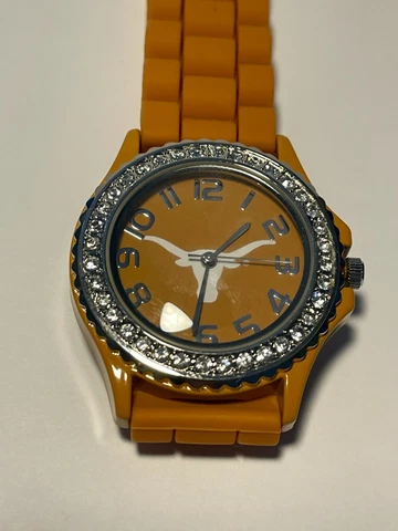 Texas Longhorns NCAA Ladies Watch Rubber Band w/ Rhinestones NEW Cover