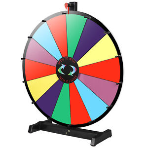 24"Color Prize Wheel Fortune Detachable Stand Carnival Spinnig Game Dry Erasable