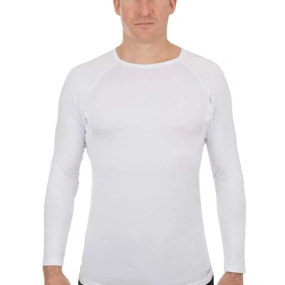 Camiseta interior blanca a prueba de sudor micro modal manga larga cuello redondo Ejis para hombre Foto 1 de 3