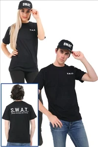 ADULT SWAT POLICE T-SHIRT CASUAL SUMMER DAY COSTUME UNISEX FANCY DRESS TEE SHIRT - Picture 1 of 1