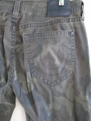 True Religion Geno relaxed slim green camouflage cotton stretch jeans 36 28 - Image 1 of 4