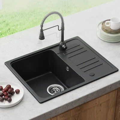 HOROW Granit Spüle + Siphon Einbauspüle Küchenspüle Spülbecken  - Bild 1 von 4