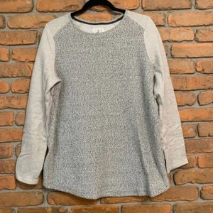 Lou & Grey Maternity Sweatshirt Women's Size Medium Gray Textured Front Pullover - Picture 1 of 6